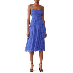 La Maison Talulah Sorrento Blue Polka Dot Print Sweetheart Midi Dress Size S